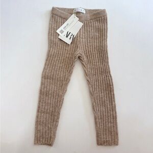 Zara Kids Ribbed Leggings - Tan